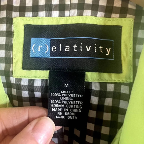 Relativity Lime Green Short Trench Jacket Double Breasted Size Medium - Picture 10 of 14
